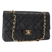 【原宿店限定】シャネル CHANEL ショルダーバッグ マトラッセ25 ダブルフラップ チェーン ラムスキン ブラック ゴールド レディース 158907SAM