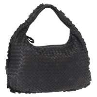 【原宿店限定】ボッテガヴェネタ BOTTEGAVENETA ショルダーバッグ イントレチャート ホーボー レザー ブラック 115653 レディース ep12342V