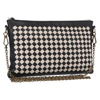 【原宿店限定】ボッテガヴェネタ BOTTEGAVENETA ショルダーバッグ イントレチャート チェーン レザー ブラック ホワイト レディース ka843V