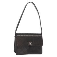 【原宿店限定】シャネル CHANEL マトラッセ 23 ショルダーバッグ ラムスキン ブラック シルバー レディース ka851V