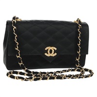 【原宿店限定】シャネル CHANEL ショルダーバッグ マトラッセ チェーン サテン ブラック ゴールド レディース 158093V