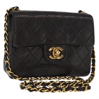 【原宿店限定】シャネル CHANEL ショルダーバッグ マトラッセ チェーン ラムスキン ゴールド ブラック レディース 158863SAV