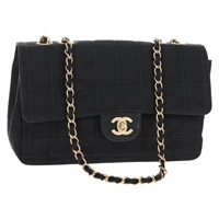 【原宿店限定】シャネル CHANEL ショルダーバッグ ニュートラベルライン チョコバー チェーン ナイロン ブラック レディース 160247V