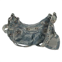 【原宿店限定】バレンシアガ BALENCIAGA ルカ ゴール ショルダーバッグ デニム ブルー シルバー 671309 レディース ka1188M
