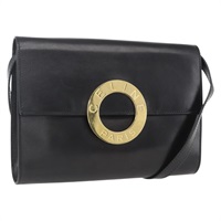 【原宿店限定】セリーヌ CELINE ショルダーバッグ サークル レザー ブラック ゴールド レディース 161034V