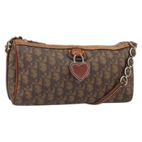 【原宿店限定】クリスチャンディオール Christian Dior ショルダーバッグ トロッター ロマンティック PVC ブラウン シルバー レディース 161049V