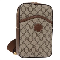 【原宿店限定】グッチ GUCCI ショルダーバッグ GGスプリーム ウェブシェリーライン PVC ベージュ ゴールド 696016 レディース am10180V