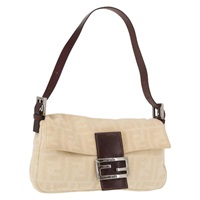 【原宿店限定】フェンディ FENDI マンマバケット ショルダーバッグ ズッカキャンバス ベージュ シルバー レディース am10205V