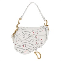 【2回目POPUP】【原宿店限定】クリスチャンディオール Christian Dior サドルバッグ ショルダーバッグ ハートJe Vous Adore レザー ホワイト ゴールド レディース yk2