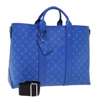 【原宿店限定】ルイ・ヴィトン LOUIS VUITTON ウィークエンドトートNM トートバッグ タイガラマ 2way ブルー M31010 レディース 74022S