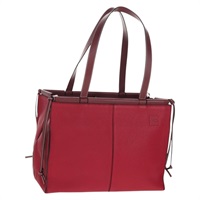 【原宿店限定】ロエベ LOEWE トートバッグ アナグラム クッション レザー レッド ゴールド レディース mr1611M