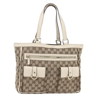 【原宿店限定】グッチ GUCCI アビー トートバッグ GGキャンバス ベージュ ゴールド 146247 レディース yk19639V