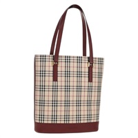 【原宿店限定】バーバリー BURBERRY トートバッグ ノバチェック キャンバス ベージュ ゴールド レディース am10137V