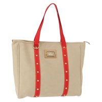 【原宿店限定】ルイ・ヴィトン LOUIS VUITTON カバGM トートバッグ アンティグア キャンバス ベージュ レッド M40032 レディース am10165V