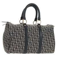 【2回目POPUP】【原宿店限定】クリスチャンディオール Christian Dior ボストンバッグ トロッターキャンバス ネイビー ゴールド レディース 160869V