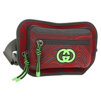 【原宿店限定】グッチ GUCCI ウエストバッグ GGキャンバス ナイロン グレー シルバー 752102 レディース BA8974V