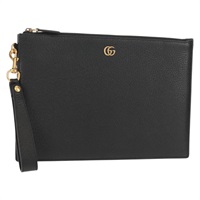 【原宿店限定】グッチ GUCCI クラッチバッグ GGマーモント レザー ブラック 475317 レディース 156740V