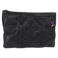 【原宿店限定】ルイ・ヴィトン LOUIS VUITTON ポシェットA4 クラッチバッグ モノグラムエンボス ブラック M68775 レディース 156663M