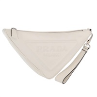【原宿店限定】プラダ PRADA クラッチバッグ レザー シルバー ホワイト レディース 159445V