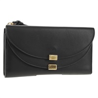 【原宿店限定】クロエ Chloe 長財布 レザー ブラック ゴールド レディース am9913V