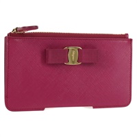 【原宿店限定】サルヴァトーレフェラガモ Salvatore Ferragamo 財布 コンパクトウォレット ヴァラ レザー パープル ゴールド レディース SW1752V