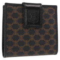 【原宿店限定】セリーヌ CELINE 財布 マカダムキャンバス PVCレザー ブラック レディース 148550V