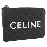【原宿店限定】セリーヌ CELINE コインケース マカダムキャンバス PVCレザー ブラック ゴールド レディース 148570M