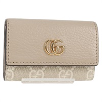 【原宿店限定】グッチ GUCCI キーケース GGスプリーム PVC ホワイト ゴールド 456113 2149 レディース 135011A