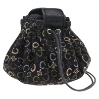 【原宿店限定】セリーヌ CELINE ポーチ Cマカダムキャンバス 巾着 ネイビー レディース 148573V