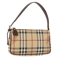 【原宿店限定】バーバリー BURBERRY アクセサリーポーチ ノバチェック PVC ベージュ ゴールド レディース 159189V