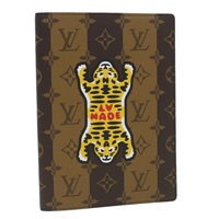 【原宿店限定】ルイ・ヴィトン LOUIS VUITTON クヴェルテュールカルネ ノートカバー ストライプ NIGO ブラウン ブラック GI0720 レディース 38082S