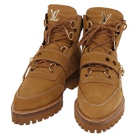 【原宿店限定】ルイ・ヴィトン LOUIS VUITTON 靴 モノグラム クリーパーライン　アンクルブーツ 7 ベージュ レディース 156692M