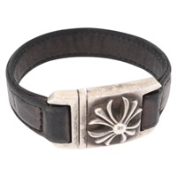 【原宿店限定】クロムハーツ Chrome Hearts ブレスレット CHプラス　ハーネスクラスプ7インチ Ag925 ブラック レディース 146388M