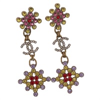 【原宿店限定】シャネル CHANEL イヤリング ラインストーン ココマーク ピアス メタル マルチカラー レディース 161236M