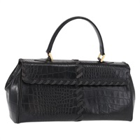 サンローラン SAINT LAURENT ハンドバッグ レザー ブラック ゴールド レディース am10352V