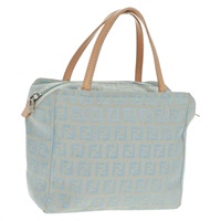 【原宿店限定】フェンディ FENDI ハンドバッグ ズッキーノキャンバス ライトブルー シルバー レディース 158201V