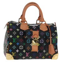 【原宿店限定】ルイ・ヴィトン LOUIS VUITTON スピーディ30 ハンドバッグ モノグラム・マルチカラー ブラック M92642 レディース 157571SM