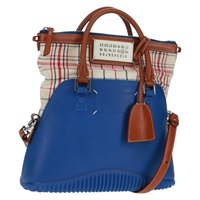 【原宿店限定】ハンドバッグ Maison Margiela 5AC ラバー 2way ブルー シルバー レディース 162881M