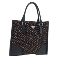 【原宿店限定】プラダ PRADA ハンドバッグ ウール パープル シルバー レディース 162514V