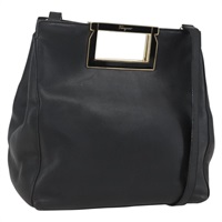 【原宿店限定】サルヴァトーレフェラガモ Salvatore Ferragamo ハンドバッグ レザー 2way ブラック ゴールド レディース 157535V