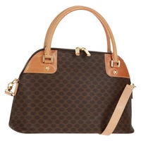 【原宿店限定】セリーヌ CELINE ハンドバッグ マカダムキャンバス PVCレザー ブラウン ゴールド レディース 164047V