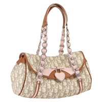 【原宿店限定】クリスチャンディオール Christian Dior ハンドバッグ トロッターキャンバス ロマンティック ベージュ シルバー レディース 165901V