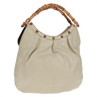 【原宿店限定】グッチ GUCCI ハンドバッグ バンブー レザー アイボリー 124297 レディース 163033V