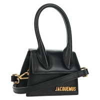 【原宿店限定】ジャックムス JACQUEMUS ハンドバッグ Chiquito レザー 2way ブラック ゴールド レディース 164223M