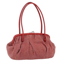 【原宿店限定】ミュウ ミュウ Miu Miu ハンドバッグ ウール レッド シルバー レディース 164977V