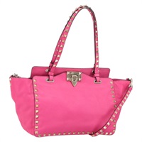 【原宿店限定】ヴァレンティノ VALENTINO ハンドバッグ ロックスタッズ レザー 2way ピンク ゴールド レディース BA9568V