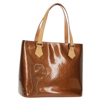 【原宿店限定】ルイ・ヴィトン LOUIS VUITTON ヒューストン ハンドバッグ モノグラムヴェルニ ブロンズ M91122 レディース 166100V