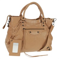 【原宿店限定】バレンシアガ BALENCIAGA クラシック ヴェロ ハンドバッグ レザー ベージュ 235216 レディース am10563V