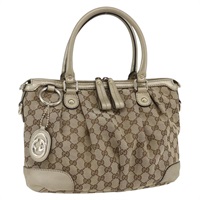【原宿店限定】グッチ GUCCI ハンドバッグ GGキャンバス スーキー ベージュ ゴールド 247902 レディース ka1648V