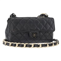 シャネル CHANEL ショルダーバッグ チェーン マトラッセ20 ボーイシャネル ラムスキン ブラック シルバー レディース ka1271V
